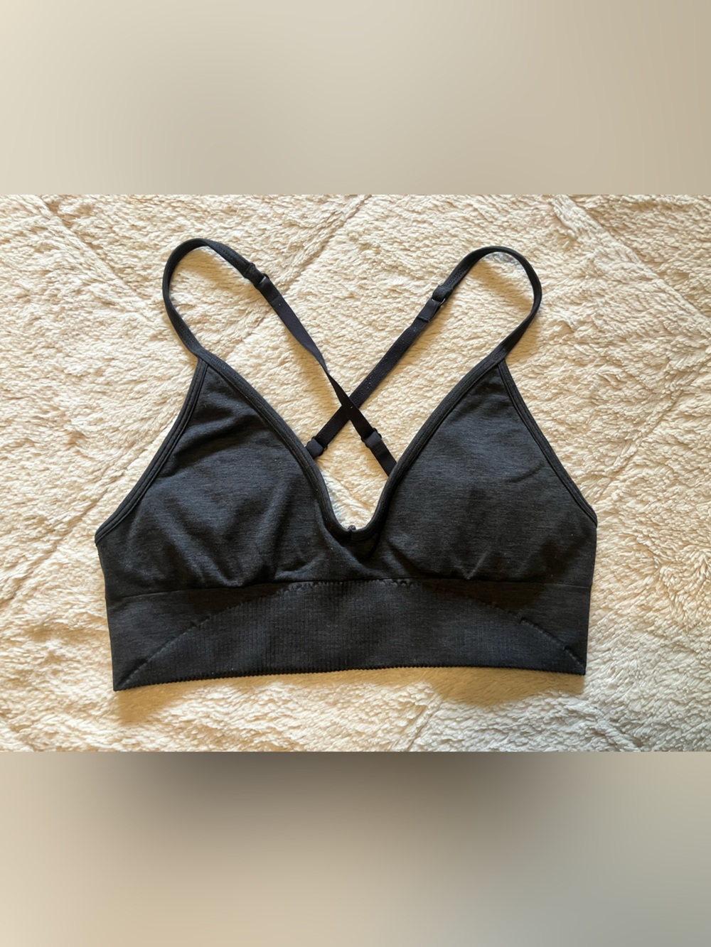 🍋lululemon athletica - Ebb to Street bra - heathered black/grey - women’s sz 8